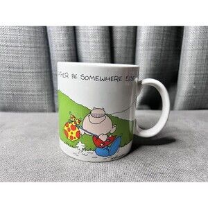 VTG Russ Berrie Coffee Mug Id Rather Be Somewhere Else Outdoors Schneider
